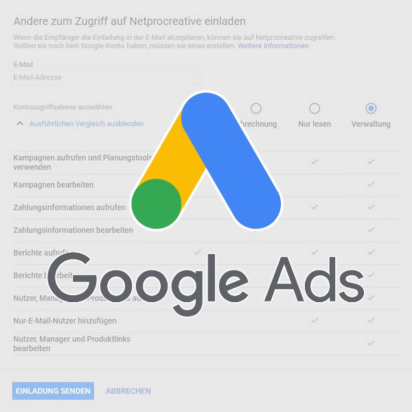 Google Ads: Zugriff für neuen Nutzer einrichten